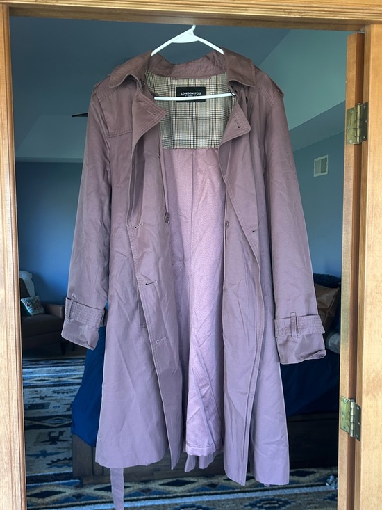 London Fog Jackets & Blazers - London Fog Dusty Mauve Trench Coat with Belt